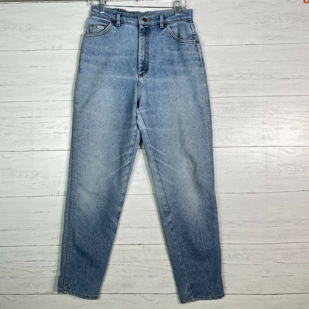 Vintage Lee Mom Jeans Super High Waisted Womens Size 28 Inseam 30 Made In USA